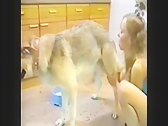 Feeding her dog then fucking him with her BF - Dog sex free